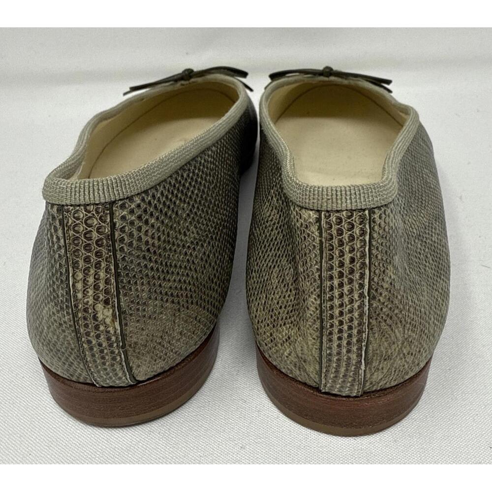 Authentic Chanel Snake Skin  CC Logo Ballerina Flats Size 38.5 - Picture 3 of 16